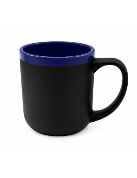 Кружка Barrel, софт-тач, чёрно-синяя