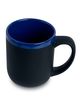 Кружка Barrel, софт-тач, чёрно-синяя