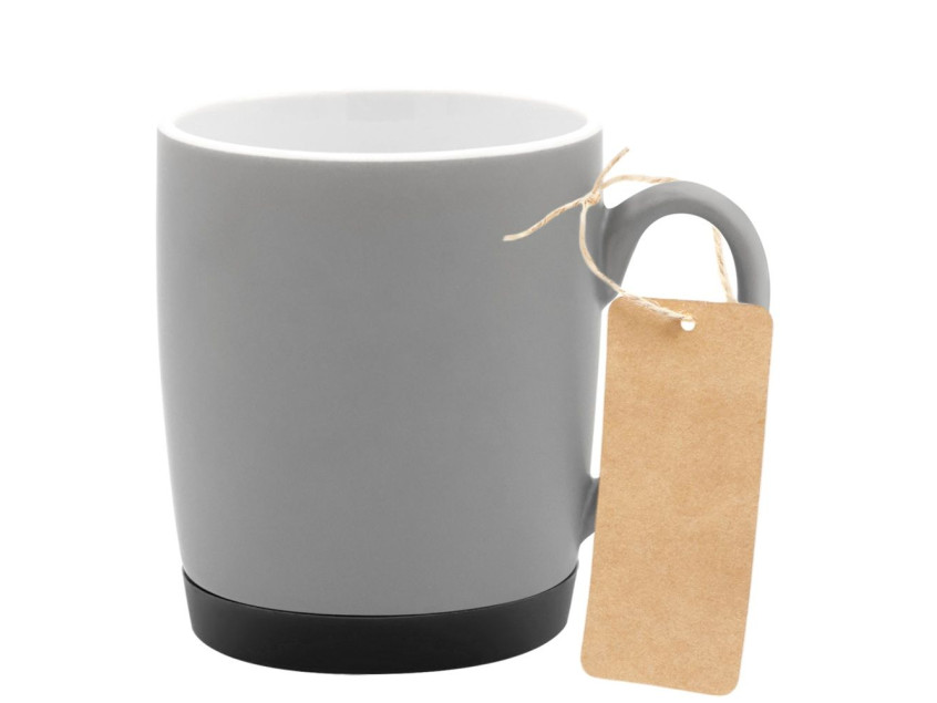 Кружка Make Me To Go, серая/чёрная с биркой