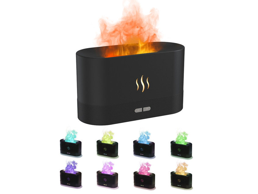 Светодиодный USB увлажнитель-ароматизатор Flame RGB, черный