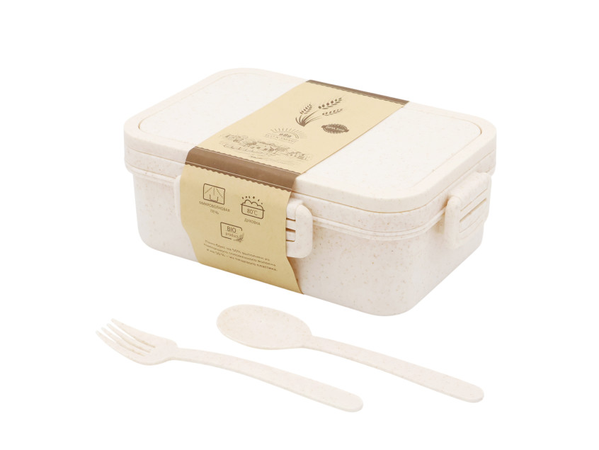 Ланчбокс (контейнер для еды) Inar из пшеничного волокна, бежевый.