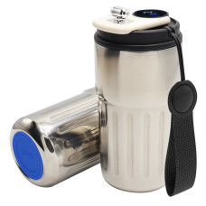 Термокружка Ashly To Go, серебристая/чёрная/тёмно-синяя