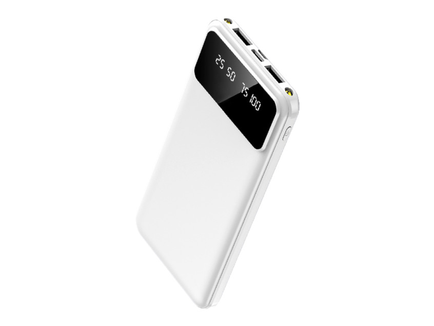 Внешний аккумулятор Dorado 10 000 mAh с фонариком, белый