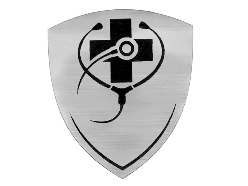 Шильд-наклейка медицина, серебро