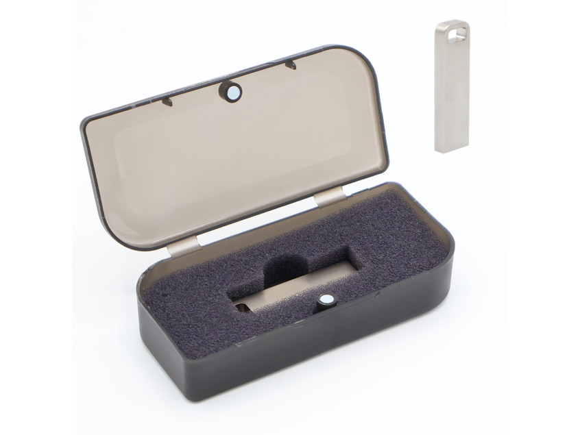 Флешка Rail 16 Гб в футляре, серебристая