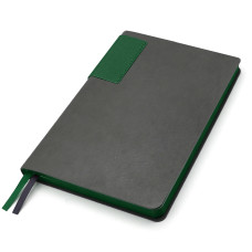 Ежедневник A5 недатированный Molfetta в мягком переплёте, серый/тёмно-зеленый