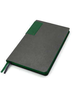 Ежедневник A5 недатированный Molfetta в мягком переплёте, серый/тёмно-зеленый