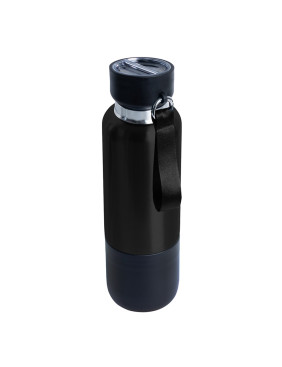 Термос Hike c ланьярдом и манжетой, чёрный