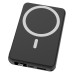 Магнитный внешний аккумулятор Quantum с беспроводной зарядкой (15W), 10000 Mah, черный