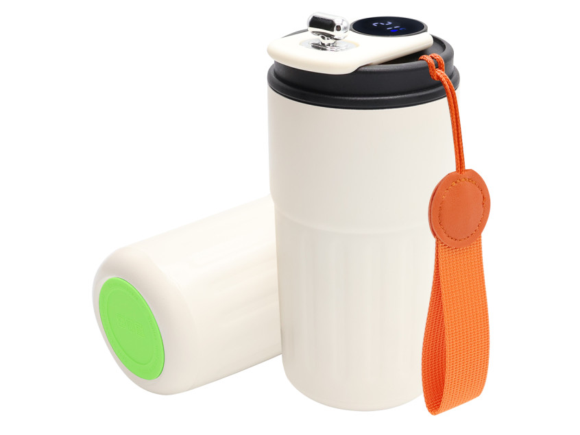 Термокружка Ashly To Go, белая/оранжевая/светло-зелёная