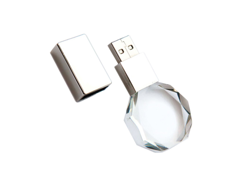 Флешка Diamond 16 Гб, белая подсветка