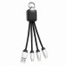 Кабель - брелок Plug с подсветкой гравировки, черный