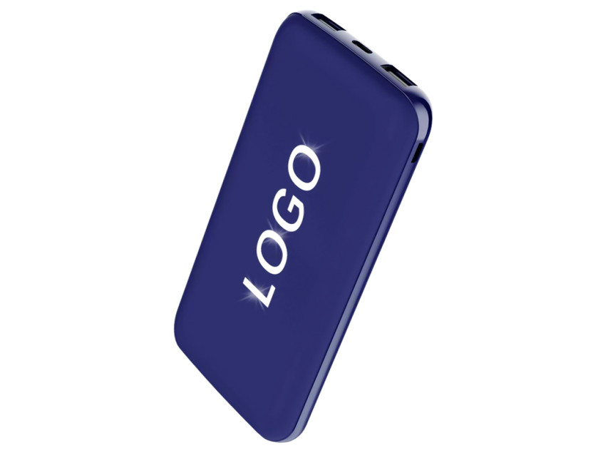 Внешний аккумулятор Kugo, 10000 mAh с подсветкой гравировки, синий