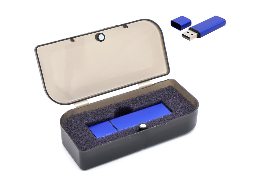 Флешка Loon 16 Гб в футляре, синяя