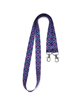 Ланъярд полноцветный Эл с двумя карабинами, 20 мм