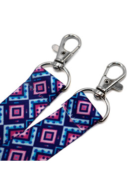 Ланъярд полноцветный Эл с двумя карабинами, 20 мм