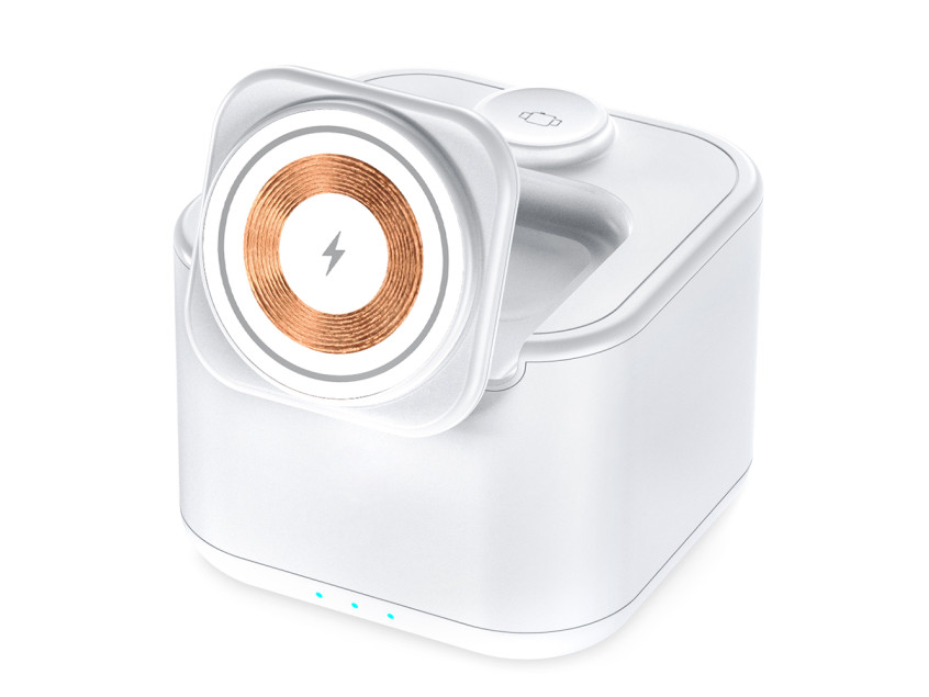 Беспроводная колонка Powerbox 5W с беспроводной зарядкой 15W,белый