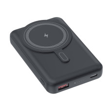 Магнитный внешний аккумулятор Axion с беспроводной зарядкой (15W), 10000 Mah, черный