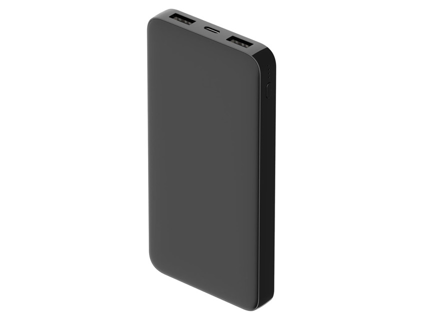 Внешний аккумулятор Polus, 10000 Mah, софт-тач покрытие, черный