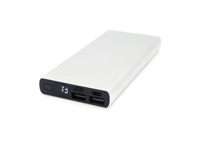 Внешний аккумулятор Höginn в металлическом корпусе, 10000mAh, серый.