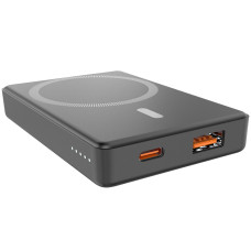 Магнитный внешний аккумулятор Magnetic с беспроводной зарядкой (5W), 5000 Mah, черный