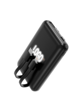 Внешний аккумулятор Eron с подсветкой гравировки, 5000 mAh, чёрный/белый