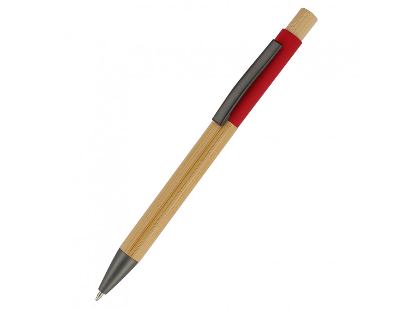 Ручка "Авалон" с корпусом из бамбука, красный