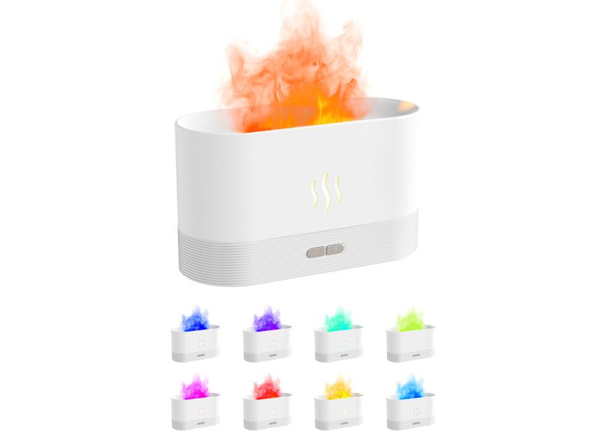 Светодиодный USB увлажнитель-ароматизатор Flame RGB, белый