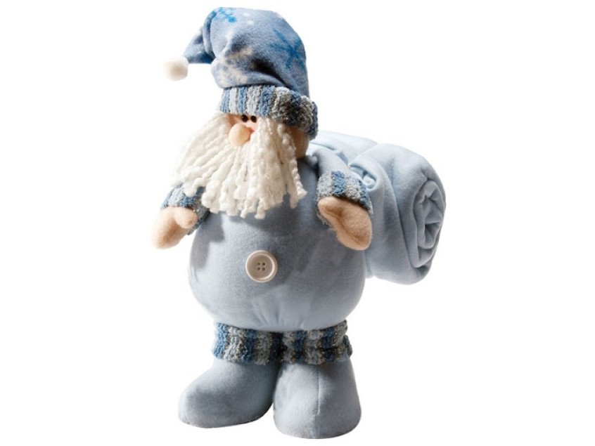 Дед Мороз с пледом, синий..
