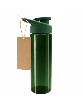 Пластиковая бутылка Ronny To Go с биркой, тёмно-зелёная