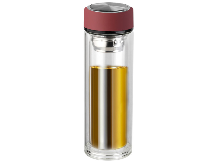 Термос стеклянный с инфьюзером Steelite, красный