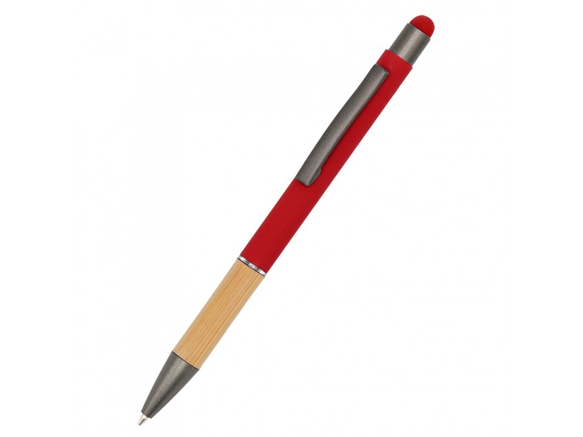 Ручка металлическая Сайрис софт-тач, красная
