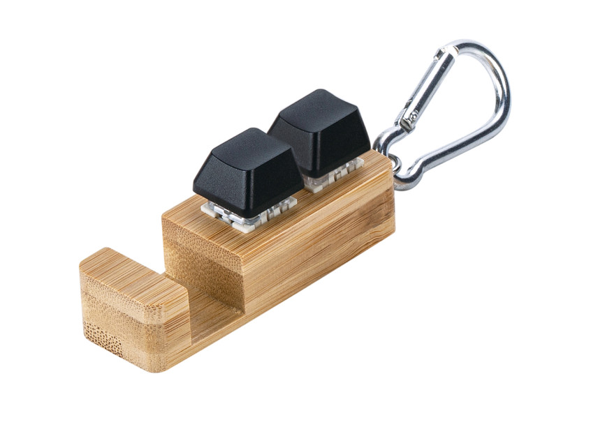 Подставка-брелок для телефона Press c анти-стресс клавишами и карабином, черный