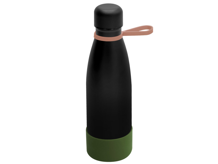 Термобутылка герметичная вакуумная Olivia To Go, чёрный/мокко/хаки