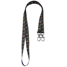 Ланъярд полноцветный Эл с двумя карабинами, 15 мм