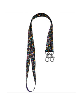 Ланъярд полноцветный Эл с двумя карабинами, 15 мм