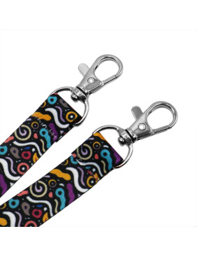 Ланъярд полноцветный Эл с двумя карабинами, 15 мм