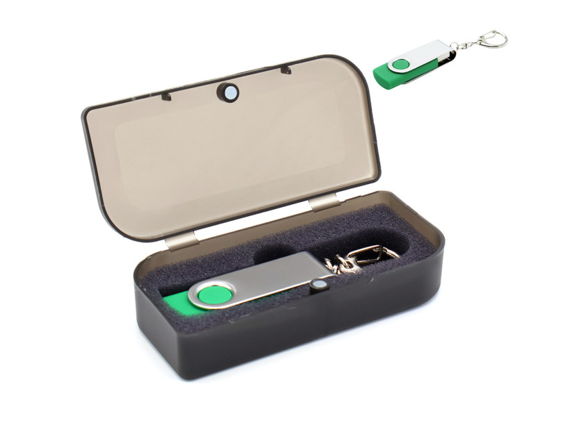 Флешка Twist 32 Гб в футляре, зеленая