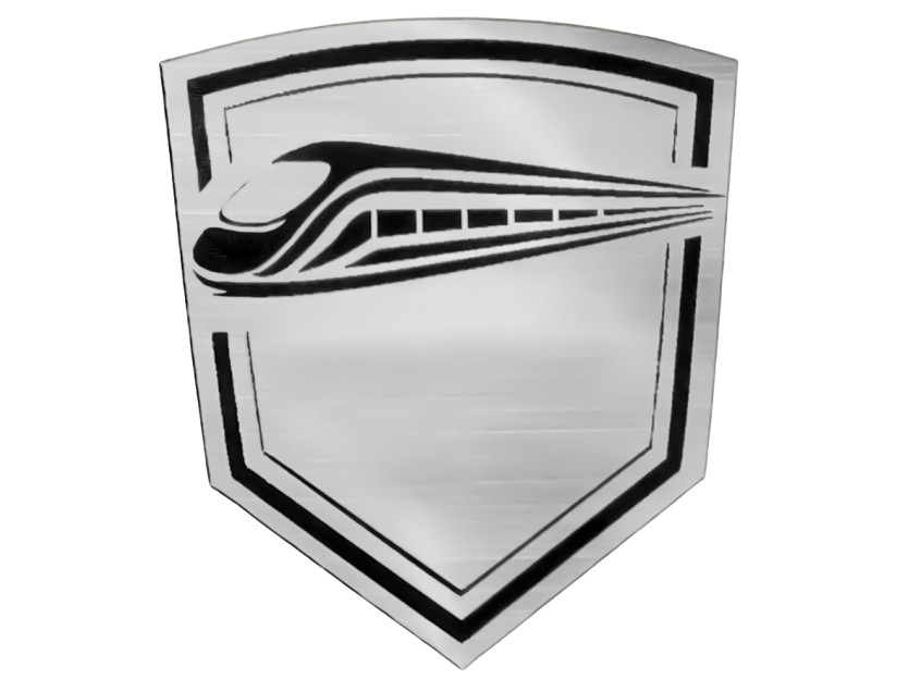 Шильд-наклейка поезд, серебро