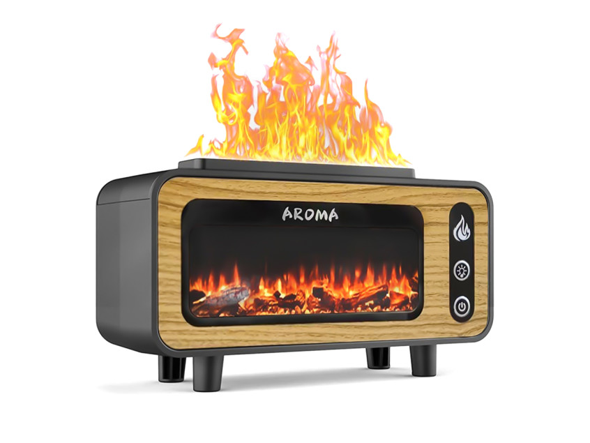 Светодиодный USB увлажнитель-аромадиффузор Vintage Fireplace, коричневый