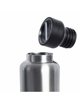 Термос Hike c ланьярдом и манжетой, серебристый-белый