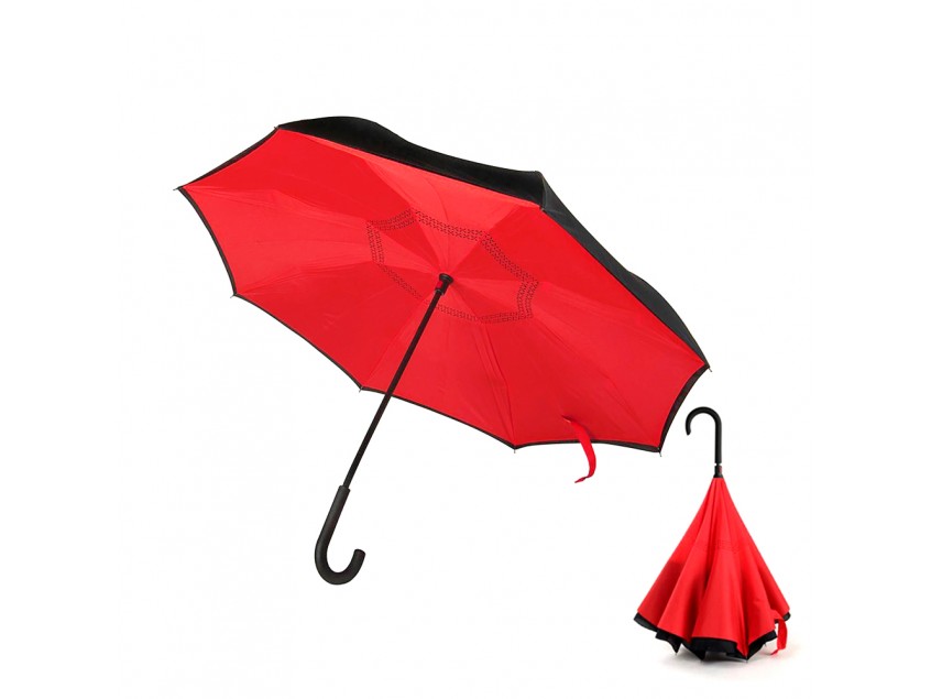 Зонт-трость механический  Chaplin, черно-красный