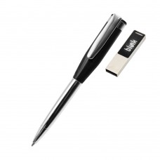 Ручка металлическая Memphys c флешкой, черный