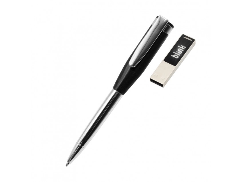 Ручка металлическая Memphys c флешкой, черный
