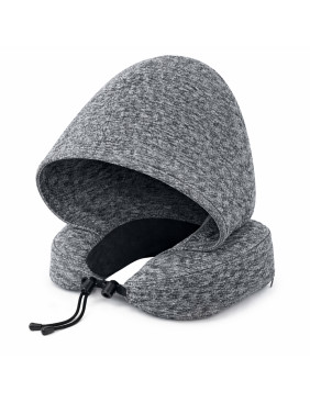 Подушка для путешествий с капюшоном Shon, тёмно-серая