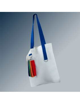 Сумка для покупок White GLOW 325 г/м² с ремувкой, синяя/синяя