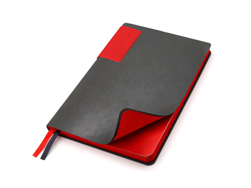Ежедневник A5 недатированный Molfetta в мягком переплёте, серо-красный