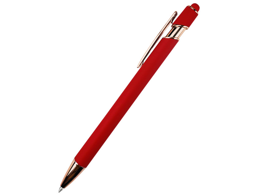 Ручка металлическая Brina софт-тач, красный