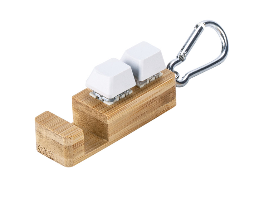 Подставка-брелок для телефона Press c анти-стресс клавишами и карабином, белый