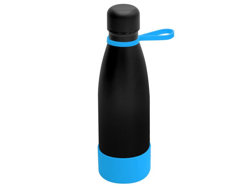 Термобутылка герметичная вакуумная Olivia To Go, чёрный/голубой